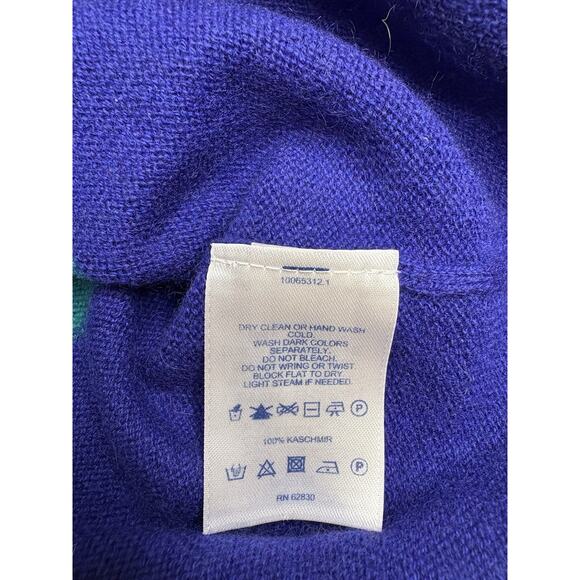 Lands End Ladies Color Stripe Cashmere Size Medium Sweater- Pls Note Small Flaw - Picture 4 of 5